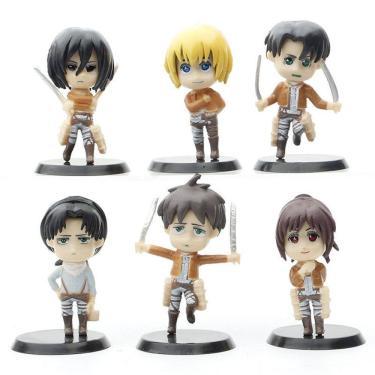 Imagem de Modelo de coleção de brinquedos de figuras de anime decorativo, 6 peças Mikasas Levi