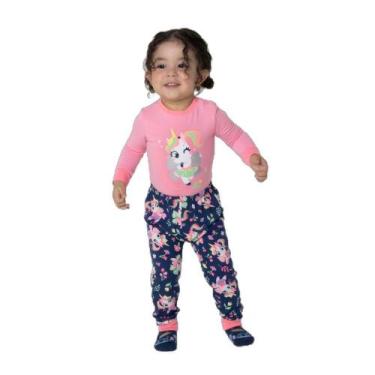 Imagem de Pijama Manga Longa Bebê Menina Unicórnio Encantado - Puket, 9 A 12M