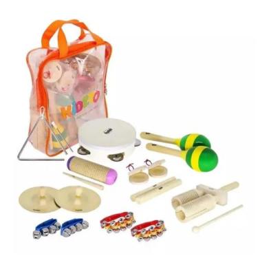 Imagem de Bandinha Infantil Kit com 10 Instrumentos e Mochila com Alça - Kidzzo