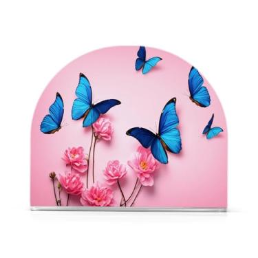 Imagem de Qilmy Porta-guardanapo, lindas borboletas porta-guardanapos para mesas cozinha restaurante decoração de casa, suporte decorativo moderno para papel de jantar guardanapos de coquetel 457