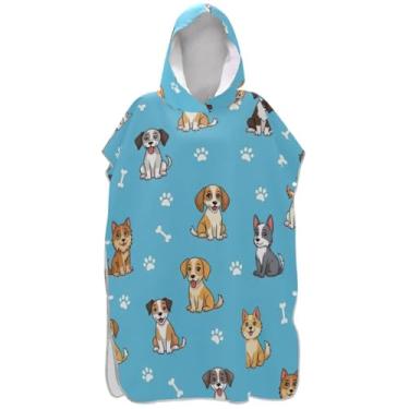 Imagem de Joisal Roupão de mudança azul para adultos, poncho de surfe, com capuz, fofo, absorvente, masculino, poncho com capuz