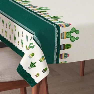 Imagem de Toalha de Mesa Plástica Impermeável Fácil de Limpar para 4 6 8 e 10 Lugares – Jogo Americano Resistente e Decorativo (Suculentas,6 Cadeiras (2,20x1,40mt))