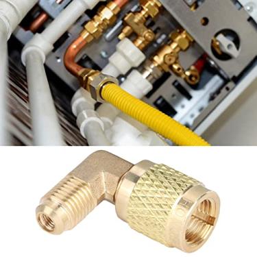 Imagem de Adaptador de ar condicionado, rosca 5/16 90° conector adaptador refrigerador acessórios de ar condicionado, R410 macho Nan 1/4 para aparelhos domésticos fêmeas