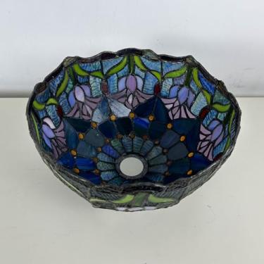 Imagem de Cúpula de abajur estilo Tiffany Tulipa, somente para cúpulas de vitral de 30,5 cm de largura e 17,8 cm de altura, capa floral retrô para luminária de chão arqueada, luminária de pé, luminári
