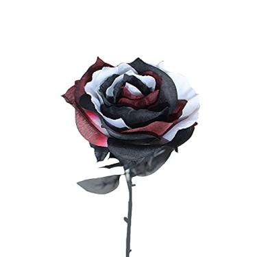 Imagem de Cocoarm Flor de Seda Artificial, 10 11cm Black Rose Faux Flower para Home Decor Wedding Centerpiece Arranjo Mesa Com Pétalas (3)