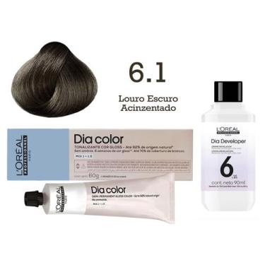 Imagem de Tonalizante Dia Color 6.1 Louro Escuro Acinzentado + Emulsão Revelador