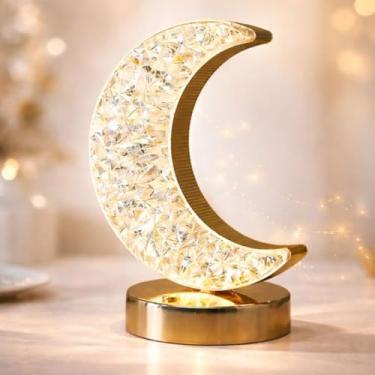 Imagem de Luminária de Lua LED de Mesa, 19cm, Branco Frio/Quente/Misto, USB, Plástico, 3 Temperaturas de Cor, Portátil, Toque Sensível, 233g