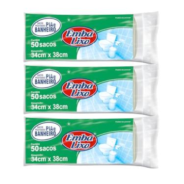 Imagem de Kit C/ 3 Embalixo 15L 150un Reforçado Para Lixo Pia Banheiro