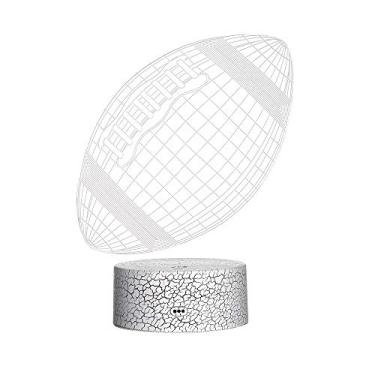 Imagem de Luz Noturna de Futebol Rugby 3D Lâmpada Ilusão Led Luzes Mudando 3 7 Cores Mesa Cabeceira com Controle por Toque para Presentes Decoração Casa