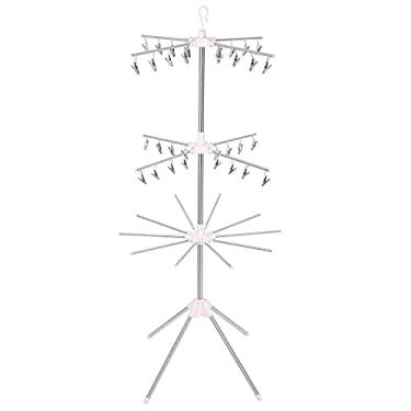 Imagem de A1DFDFGOQSFG Suporte de trilho para roupas, Airer para secagem de roupas Airer Dobrável Toalheiro de Aço Inoxidável 304 Lavagem em pé Secador de Roupa Portátil Varanda Exterior Cabide para Casaco