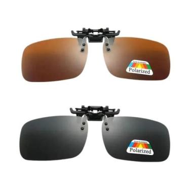 Imagem de Óculos De Sol Polarizados Clip-On Em 4 Cores UV 380 Lentes Cinzas Visã