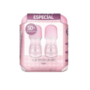 Imagem de Kit com 2 Desodorante Roll-On Clássico Giovanna Baby 50ML
