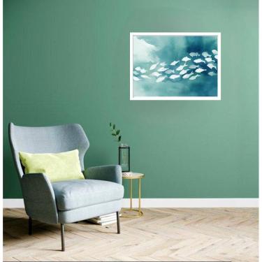 Imagem de Quadro Decorativo Peixes Branco - 50X70Cm