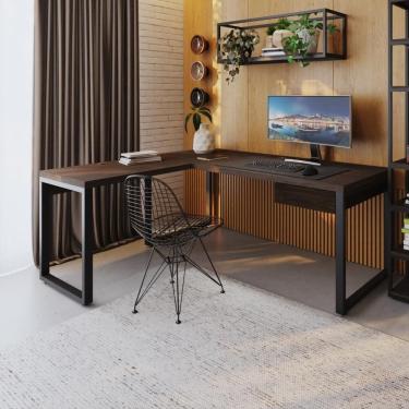 Imagem de Mesa em L Presidente C/01 Gav. 190x160x75cm Yon