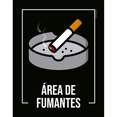 Imagem de Kit 3 Placas Desenho Área De Fumantes