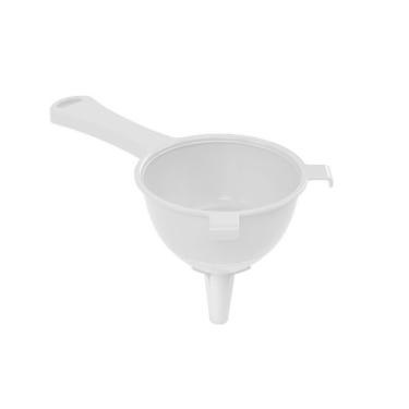 Imagem de Peneira com Funil Encaixavel Cozinha Plastico Branco Grande