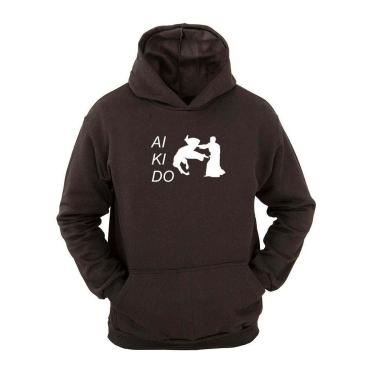 Imagem de Moletom Masculino Canguru com Capuz Estampa Aikido Conforto-Masculino