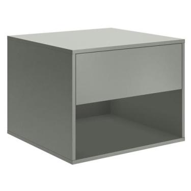 Imagem de Mesa De Cabeceira Suspensa Carisma Mdp Cinza Com Gaveta