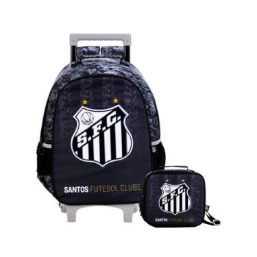 Imagem de Kit Escolar Time Santos Mochila Rodas + Lancheira Térmica - Xeryus