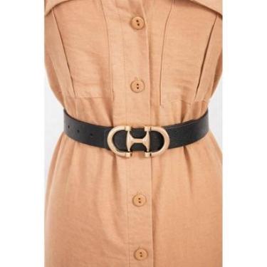 Imagem de Cinto Fivela Dupla D Bell Outelet Fashion Preto-Feminino