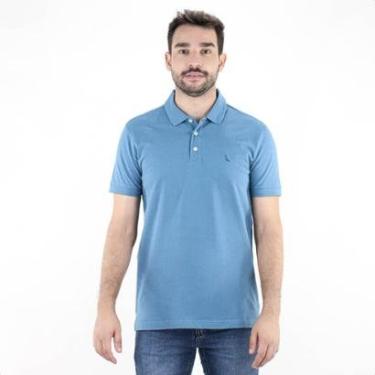 Imagem de Camiseta Polo Reserva Piquet Clássica Azul Jeans - Masculino-Masculino