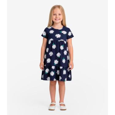 Imagem de Vestido Curto Infantil Estampado Select Azul, 4, Azul