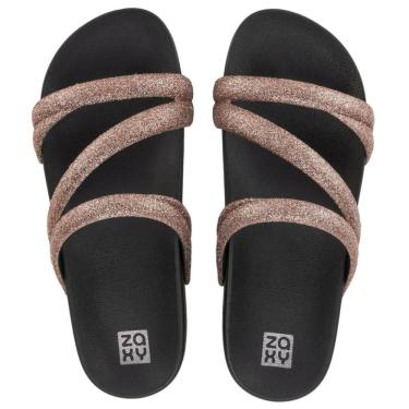 Imagem de Chinelo Feminino Conforto Flat Tiras Brilho Zaxy Glitter