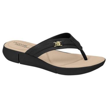 Imagem de Chinelo Feminino Ortopédico Modare Esporão Macio Dia a Dia, Preto, 35