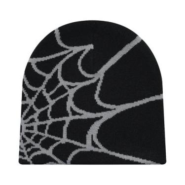 Imagem de Gorro Unissex Quente Com Estampa De Teia De Aranha Para Uso Externo - 