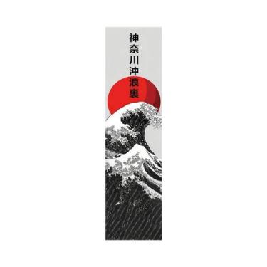 Imagem de Tapeçaria De Ondas Do Oceano Preto E Vermelho, Arte Japonesa Ukiyo-e, 