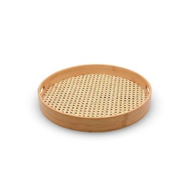 Imagem de Bandeja Em Bambu Redonda Vazada 35Cm- Oikos