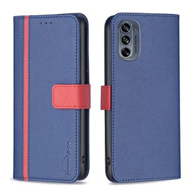 Imagem de For Motorola Moto G62 BF13 Color Matching Cross Texture Leather Phone Case