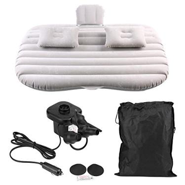 Imagem de Cama inflável para carro, colchão inflável para assento traseiro cama de ar para descansar dormir acampamento de viagem (cinza prateado)