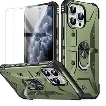 Imagem de Capa para iphone 11 Pro Max (2 protetores de tela de vidro temperado), iphone 11 Pro Max Case, iphone 11 Pro Max Capa (verde)