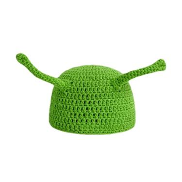 Imagem de WOULDWIN Chapéu Engraçado Shrek de Feito à Mão Unissex Engraçado Chapéu de Malha Halloween Cosplay Prop-5