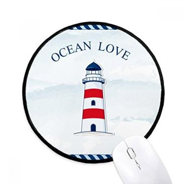 Imagem de Farol Ocean Love Sea Sailing Blue Mouse Pad Desktop Office Tapete Redondo para Computador