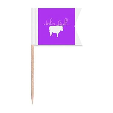 Imagem de Common Knowledge Bandeiras de palito de cultura em língua inglesa, marcação de rotulagem para bolo de festa, comida e queijos