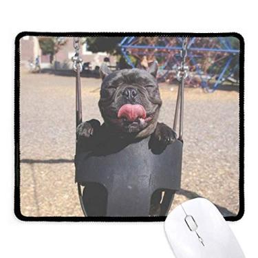 Imagem de Bulldog – Mousepad para fotografia de animais de estimação, borda costurada, tapete de borracha para jogos