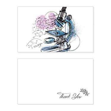 Imagem de Cartão de agradecimento de aniversário com microscópio de química Kowledge para agradecimento de casamento