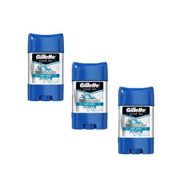 Imagem de Kit 3 Desodorantes Clear Gel Cool Wave 82G - Gillette