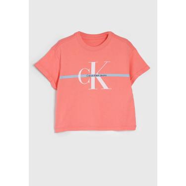 Imagem de Infantil - Camiseta Calvin Klein Logo Coral Calvin Klein Kids CG3PJ01BC753 menina