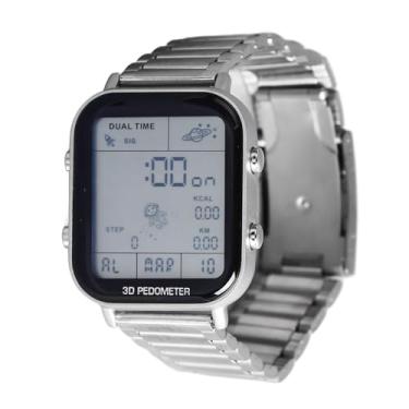 Imagem de Relógio masculino multifuncional com mostrador quadrado, luz traseira altamente precisa, relógio digital de LED, pedômetro, relógio de pulso esportivo