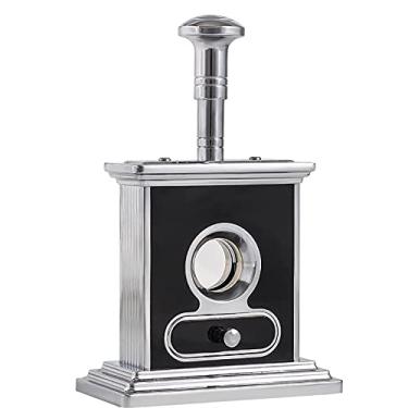 Imagem de PENNY73 Cortador de charutos bronze de mesa aço inoxidável corte guilhotina metal fumar acessórios para charutos grandes tesoura de tabaco, prata