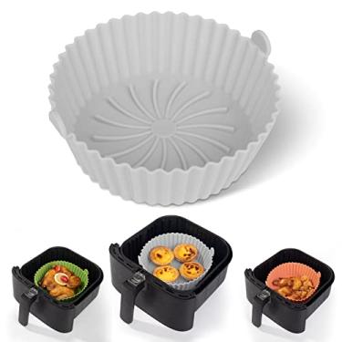 Imagem de Panela de silicone para fritadeira a ar – forros de silicone reutilizáveis antiaderentes compatíveis com a cesta de fritadeira a ar COSORI