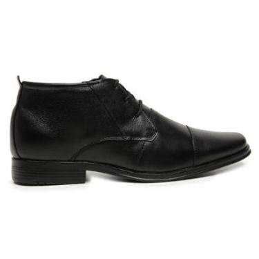Imagem de Sapato Social Masculino Couro Cano Curto Design Oxford Bico Longo Formal Elegante Confortável-Masculino