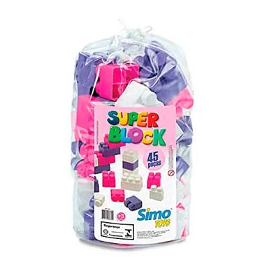 Imagem de Sacola Super Block Menina 45 Pçs, Simo Toys