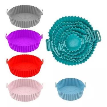 Imagem de Kit 6 Forma Silicone Reutilizável Forro Fritadeira Air Fryer - REIS VA