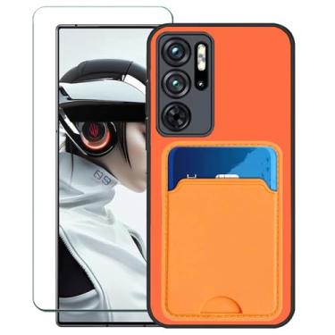 Imagem de Covthch Capa Nubia Red Magic 9 Pro compatível com Nubia RedMagic 9 Pro com protetor de tela Nubia Red Magic 9 Pro+ [capa carteira com suporte para cartão de crédito borracha de silicone fina fina] -