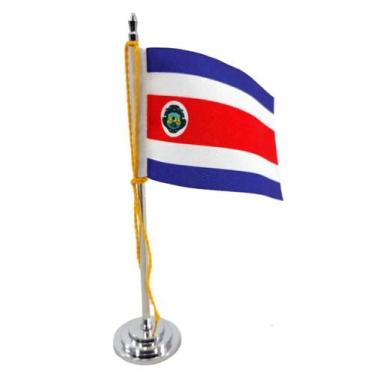 Imagem de Mini Bandeira de Mesa Costa Rica 15 cm Poliéster - SP Bandeiras 