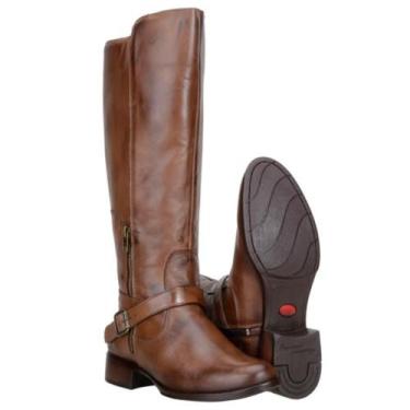Imagem de Bota Over the Knee Feminina Couro Amarração Zíper Conforto - Capelli B